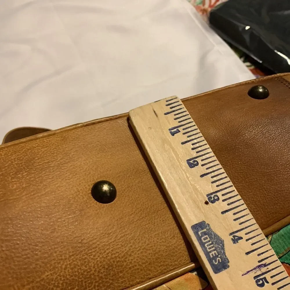 Anuschka RARE tiger & roses large hand painted shoulder bag.  EUC - Picture 8 of 12